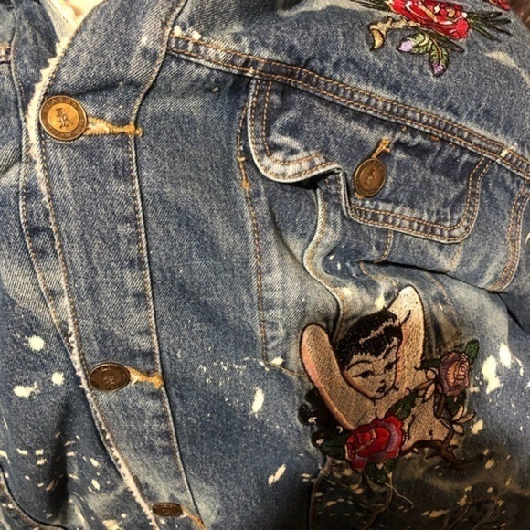 Mens blue jean Sherpa jacket‎ DEATH ABOVE DISHONOR 3XL - Picture 9 of 13